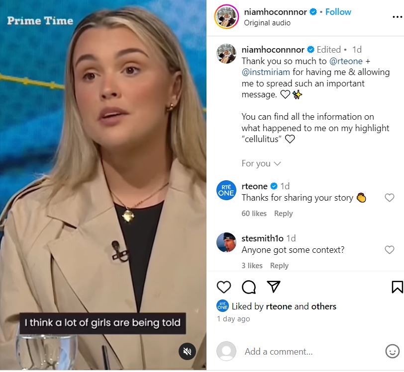 Cliceáil ar an bpictiúr chun gearrthóg Prime Time a chloisteáil ar Instagram