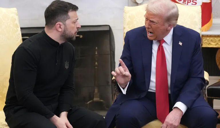 Mar a bhí siad i mí Feabhra, agus Trump ag béicíl ar uachtarán na hÚcráine