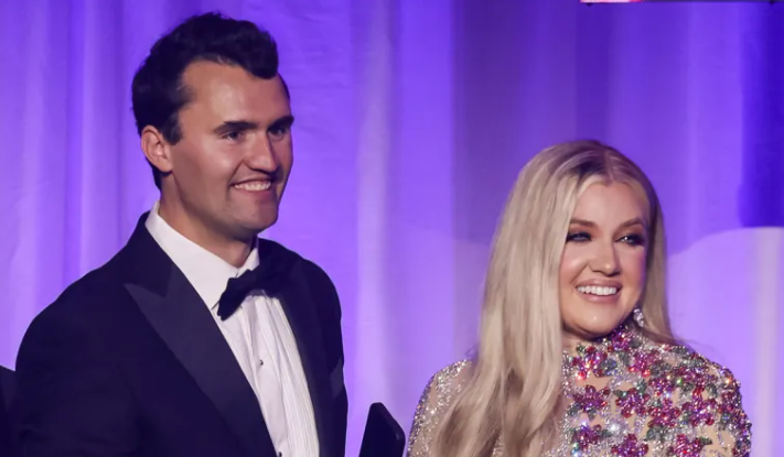 Erika agus Charlie Kirk. Pictiur Samuel CorumGetty Images