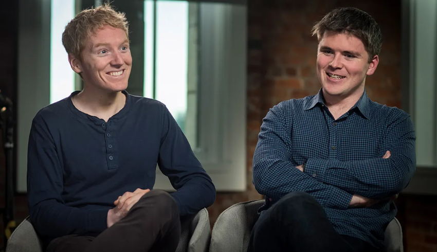 John agus Patrick Collison. Pictiur David Paul MorrisBloomberg tri Getty Images