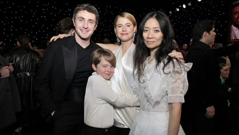 Paul Mescal Jessie Buckley agus Chloe Zhao. Pictiur Rodin Eckenroth.GA .The Hollywood Reporter tri Getty Images