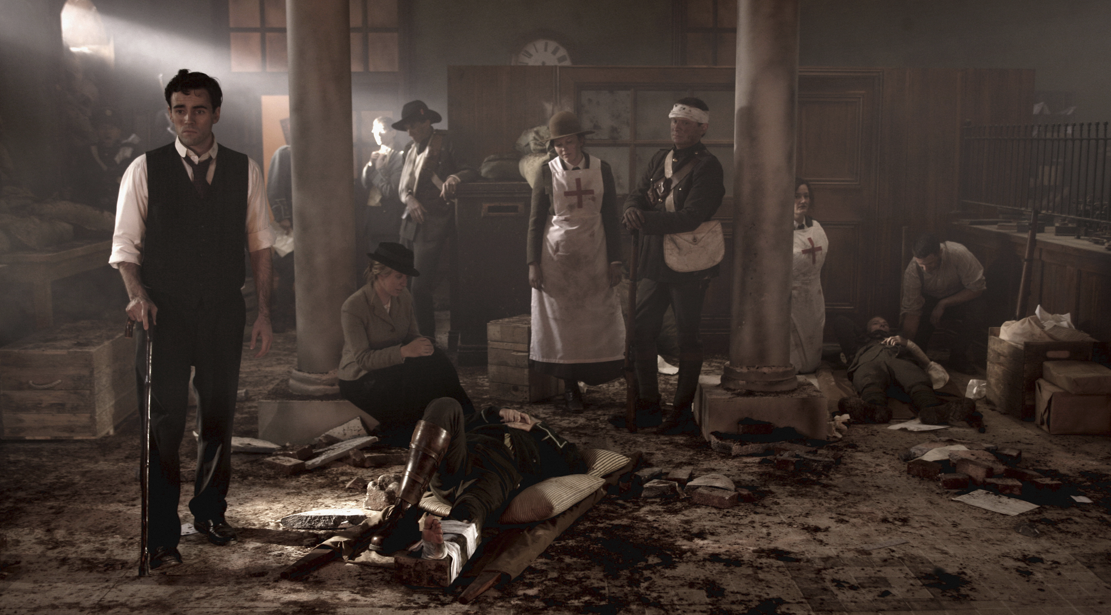 Bhí ról lárnach aige i stiúradh ghníomhartha na reibiliúnach le linn Sheachtain na Cásca.. Pictiúr: 1916 Seachtar na Cásca, de chuid TG4