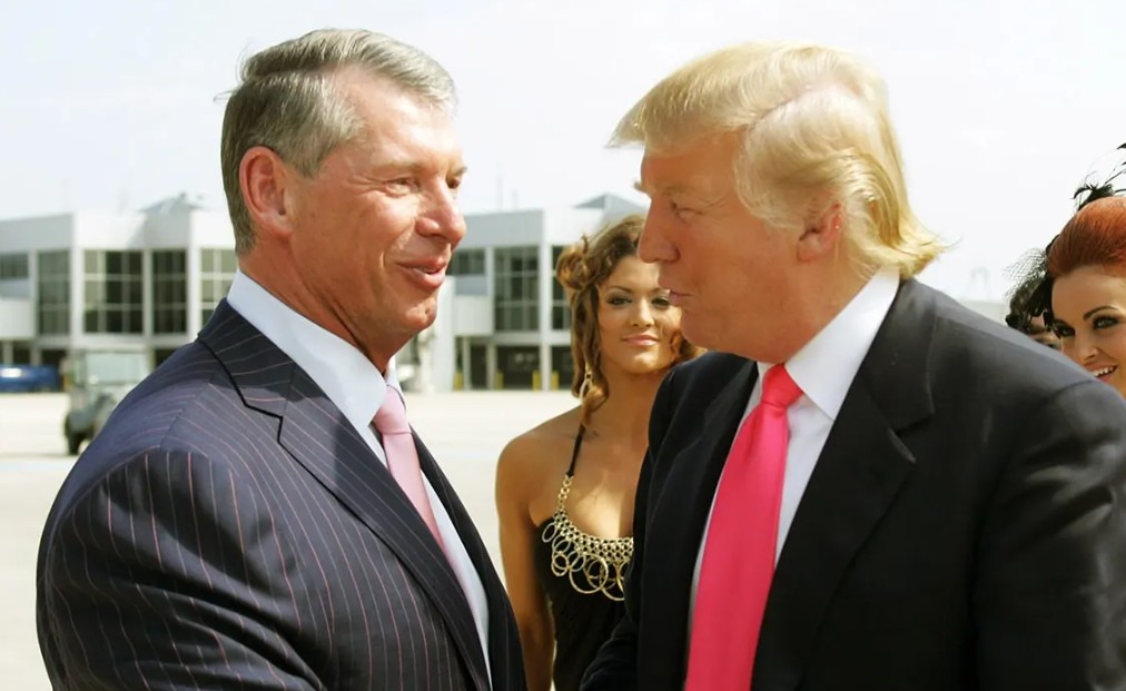 Vince McMahon agus Donald Trump. Pictiur Getty Images