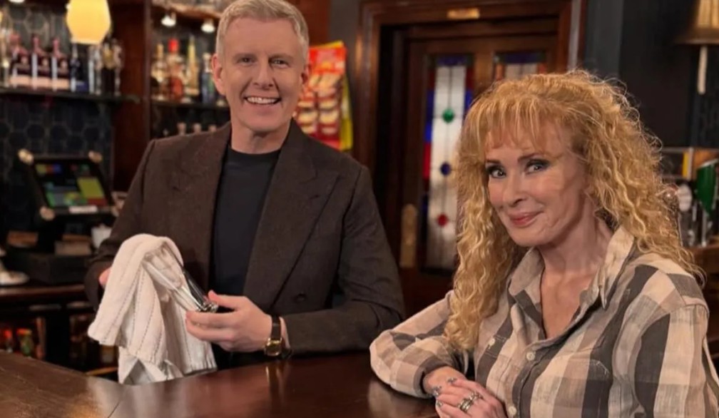 Beverly Callard ar The Late Late Show. Pictiur RTE
