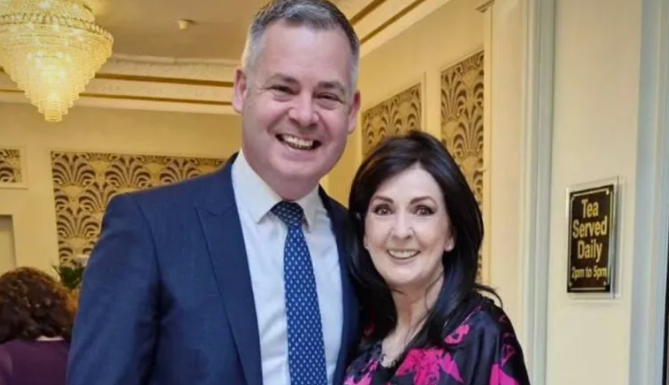 Moya Brennan with Pearse Doherty.