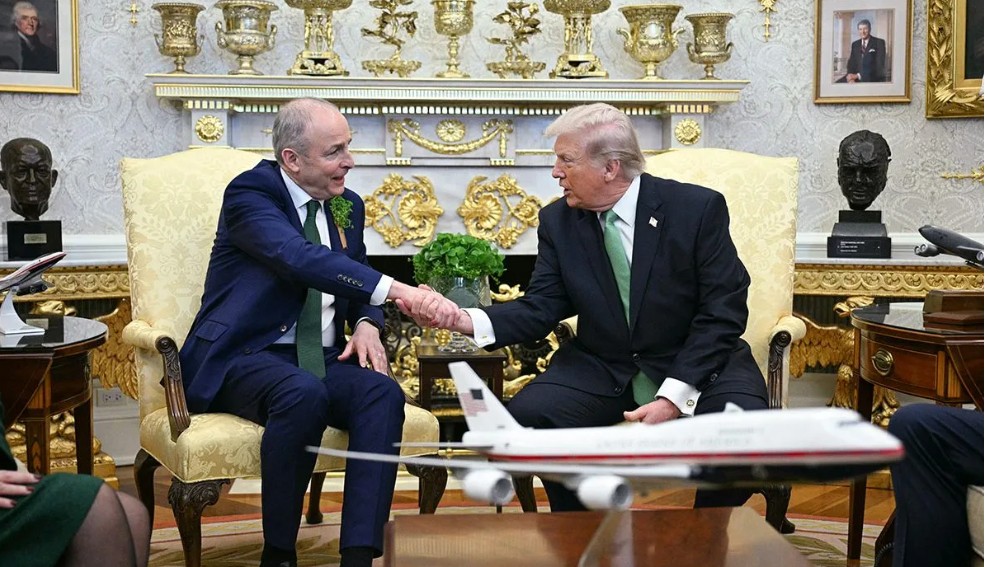 An Taoiseach Micheal Martin agus Uachtaran na Stait Aontaithe Mheiricea Donald Trump