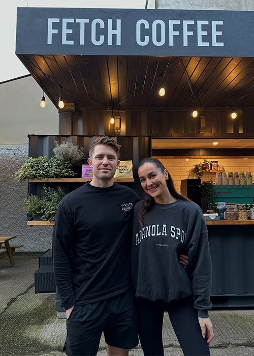 Roz Purcell sister Rachel Purcell with her husband Kevin at Fetch Coffee